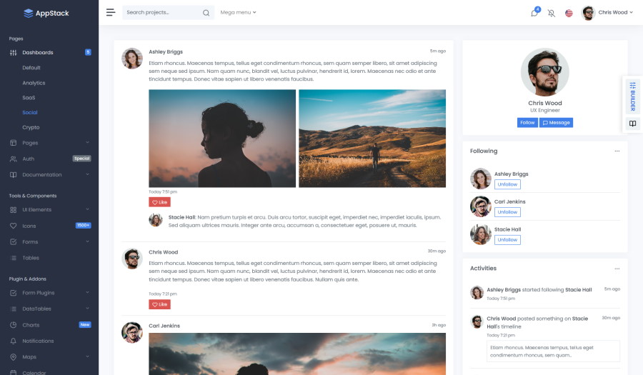 Social Bootstrap 5 Dashboard Theme