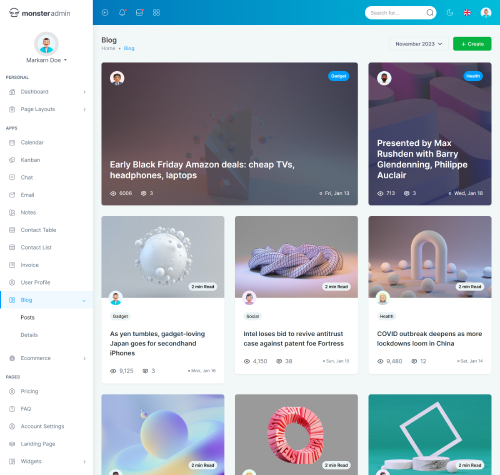 bootstrap admin template for crm