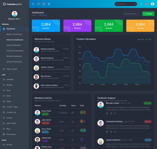 bootstrap admin template for crm