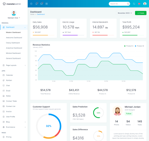 bootstrap admin template for crm