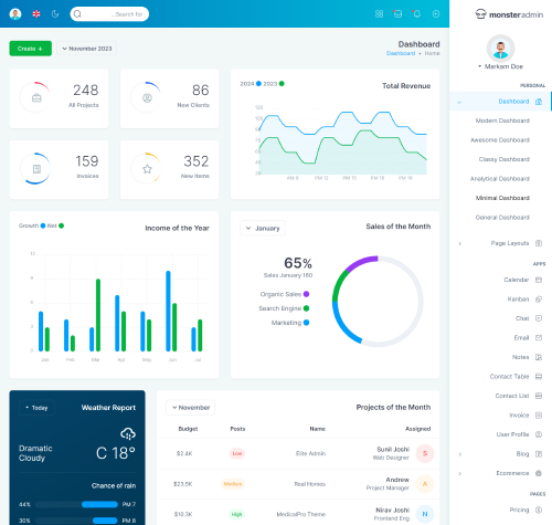 bootstrap admin template for crm